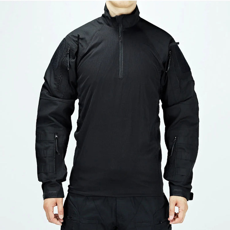 Autumn Tactical Shirt Men Field Training Clothes Breathable Long Sleeve Top Wear-Resistant Outdoor Training Hiking Hunting Shirt