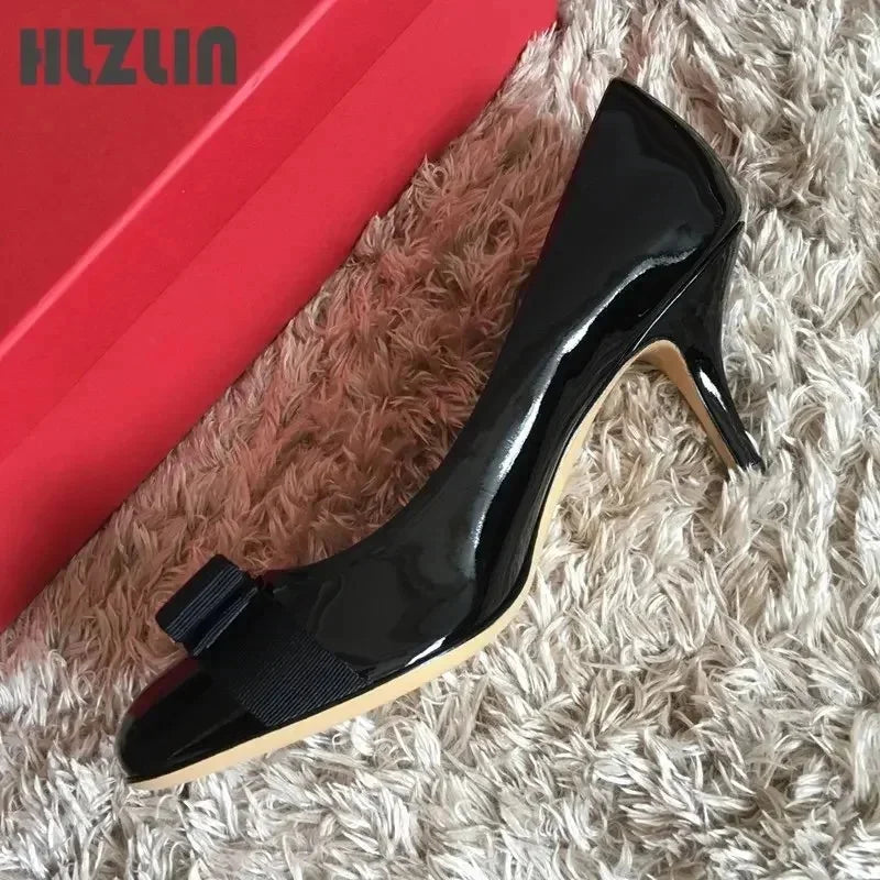 JP GPBD Ballet flats new leather round head shallow bow multifunctional single shoes women's leather bow bow design