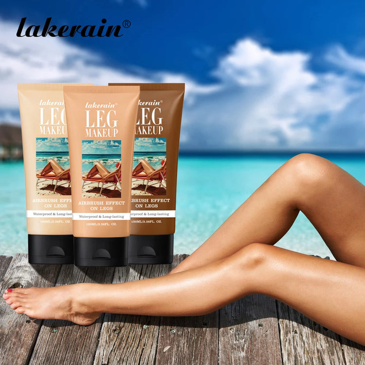 100ml Tan Leg Makeup Body Foundation Lotion Even Skin Tone Waterproof Long Lasting Body Tanning Cream Medium Bronze Leg Makeup