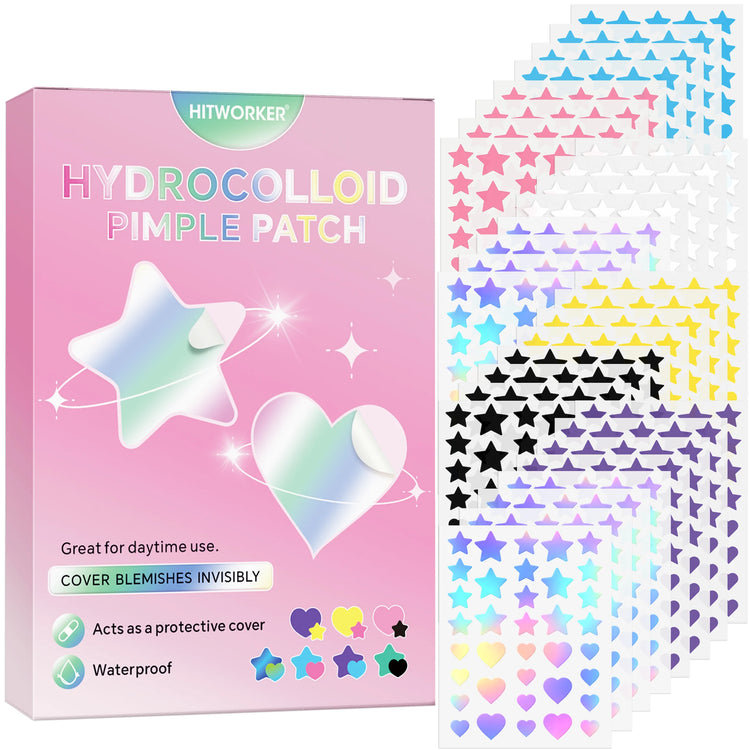 1008/504 Pieces/Box of Pimple Patches, Non Irritating Acne Stickers, High-Quality Salicylic Acid and Tea Tree Oil Acne Patches