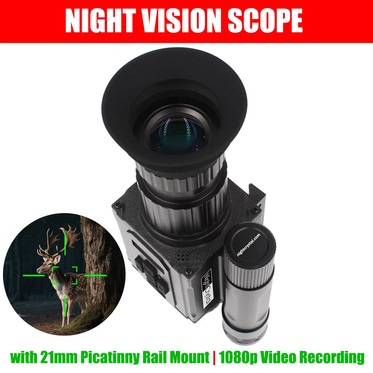 Megaorei NK008 Plus Night Vision Scope Infrared Hunting Camera with 21mm Picatinny Rail Mount & OLED 1.4" Screen & Built-in IR