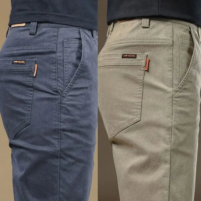 Ultra-high Quality Thin Cotton Men's Casual Pants Trendy Versatile Elastic Light Business Trousers Work Formal Straight Pants