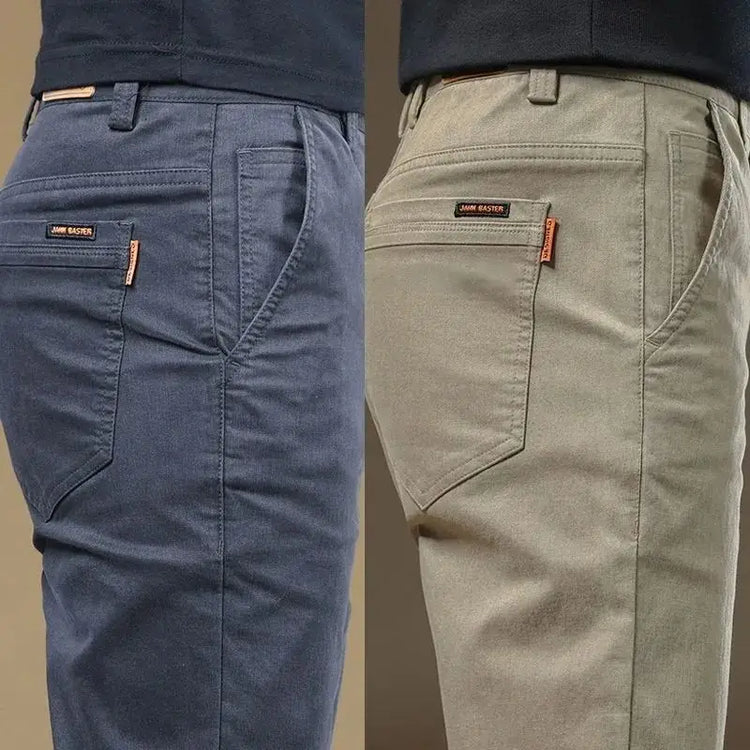 Ultra-high Quality Thin Cotton Men's Casual Pants Trendy Versatile Elastic Light Business Trousers Work Formal Straight Pants