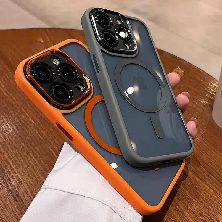 Magnetic Metal Lens Bumper Protector Clear Case For iPhone 17 16 18 15 14 13 12 11 Pro Max Funda Wireless Charge Hard Back Cover