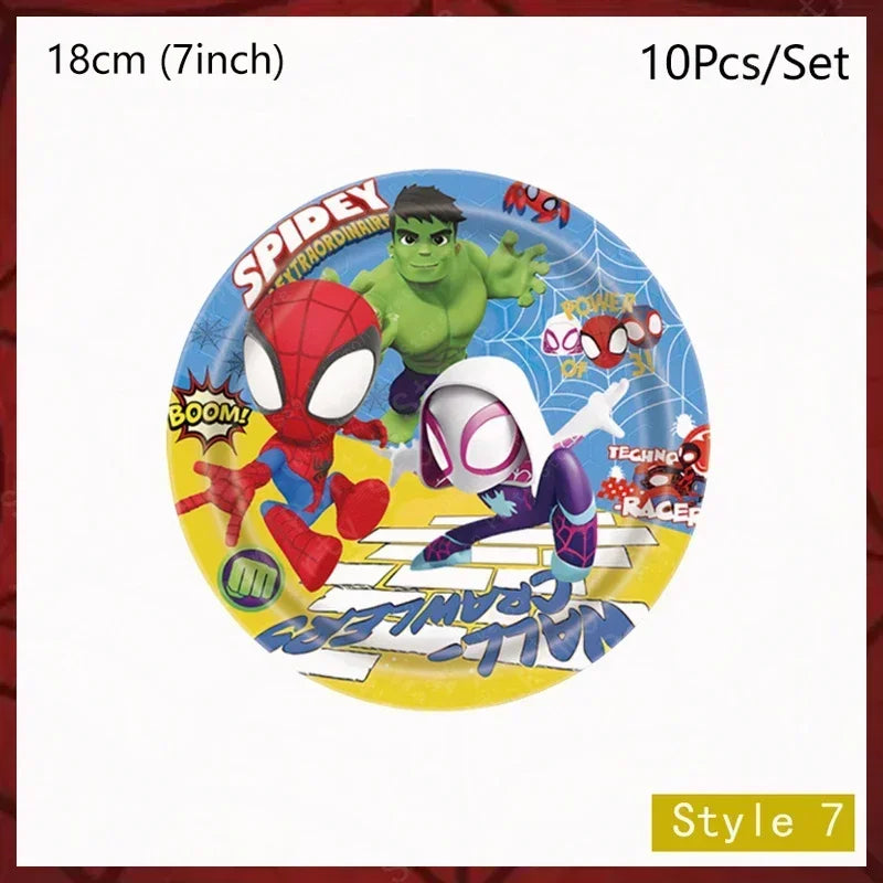 Spiderman Birthday Party Decorations Set Disposable Tableware Napkins Cup Plate Spidey and His Amazing Friends Birthday Supplies