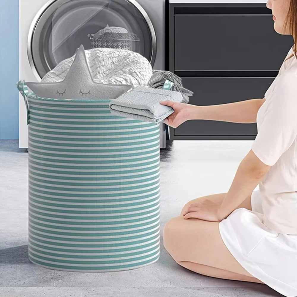 Foldable Laundry Basket Large Capacity Dirty Clothes Storage Bag Cotton and Linen Household Sundries Children Toys Organizers