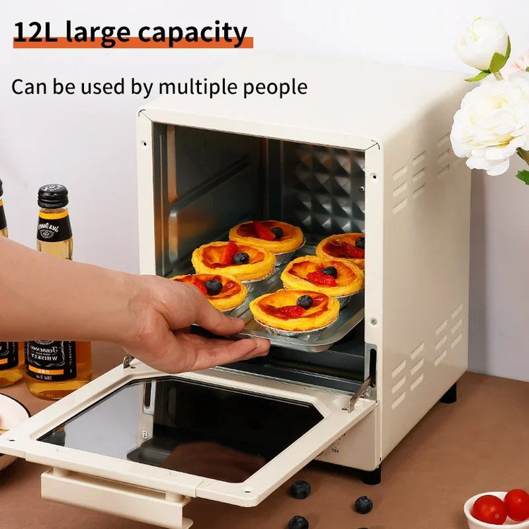 12L Large Capacity Electric Air Fryer Toaster Oven Mechanical Household Kitchen 360° Baking Convection Oven Oil-Free Deep Fryer