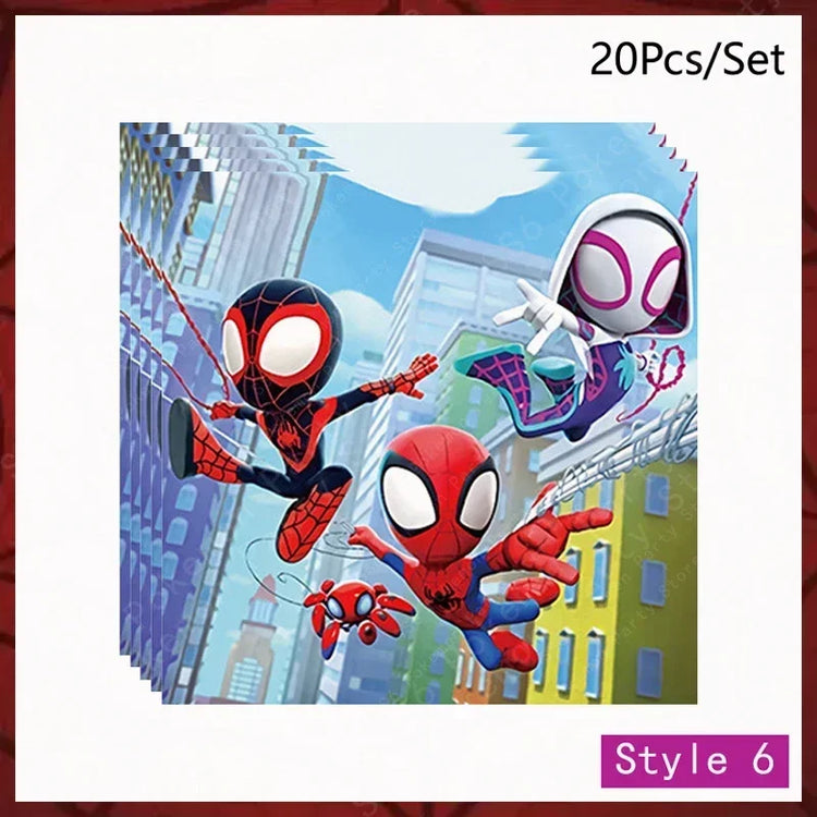 Spiderman Birthday Party Decorations Set Disposable Tableware Napkins Cup Plate Spidey and His Amazing Friends Birthday Supplies