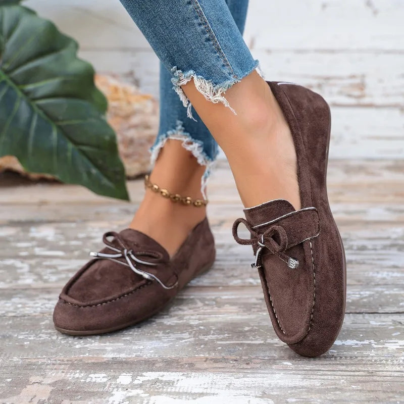 2026 Retro Round Toe Shallow Mouth Women's Flats and Loafers Fashion Simple Comfort Non Slip Outdoor Women Shoes Балетки Женские