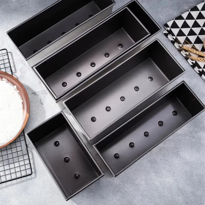 Square toast Bread Baking Tray Cake box Mold with Lid Aluminum Alloy Non-stick Pan Mini Baking Tray Baking Box Diy Cake Bakeware