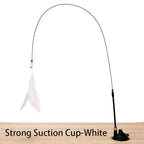 Interactive Cat Toy Handfree Cat Stick Kitten Playing Teaser Wand Toy Suction Cup Feather Wand Pet Supplies Simulation Feather