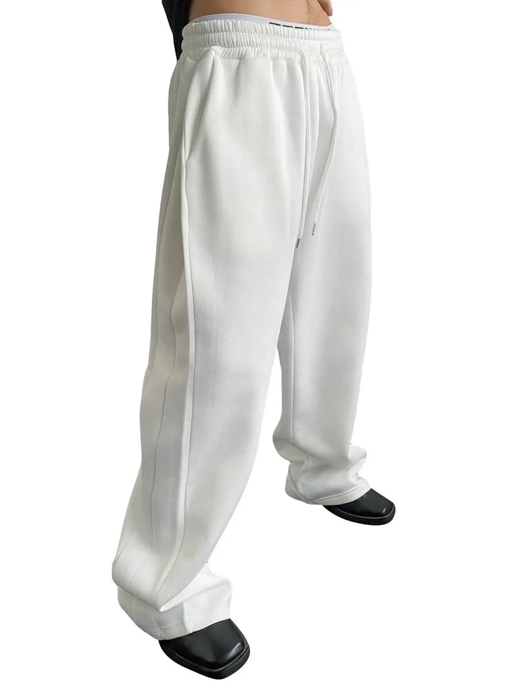 2026 American Heavyweight Sports Sweatpants for Men in The Summer of 2025, New Straight-leg Casual Wide-leg Long Pants
