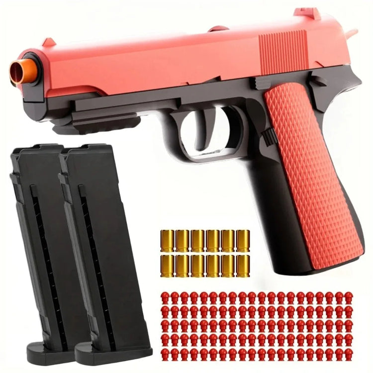 M92 2011 Toy Gun Education Pistol Model Continuous Shell Throwing Soft Bullet Launcher Outdoor Shoot Games for Children Gift