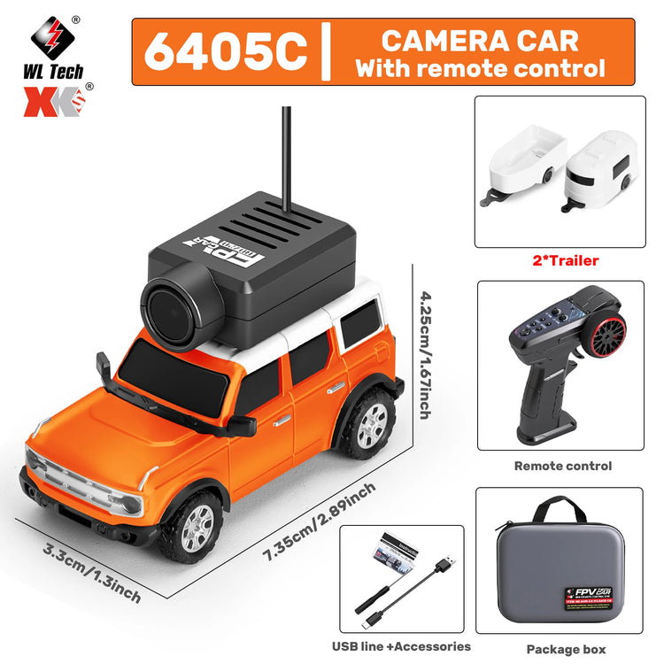 WLtoys 1/64 Mini RC Car with 720P FPV Camera Wifi APP Control 2.4G Reomte Contorl Racing Vehicle Toy for Children 6405 6406