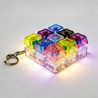 NEW LED Keyboard Keychain Fidget Toys Crystal Clicker Sensory Toy for Stress Relief Keyboard Keychain Fidget Toy for Adults Kids