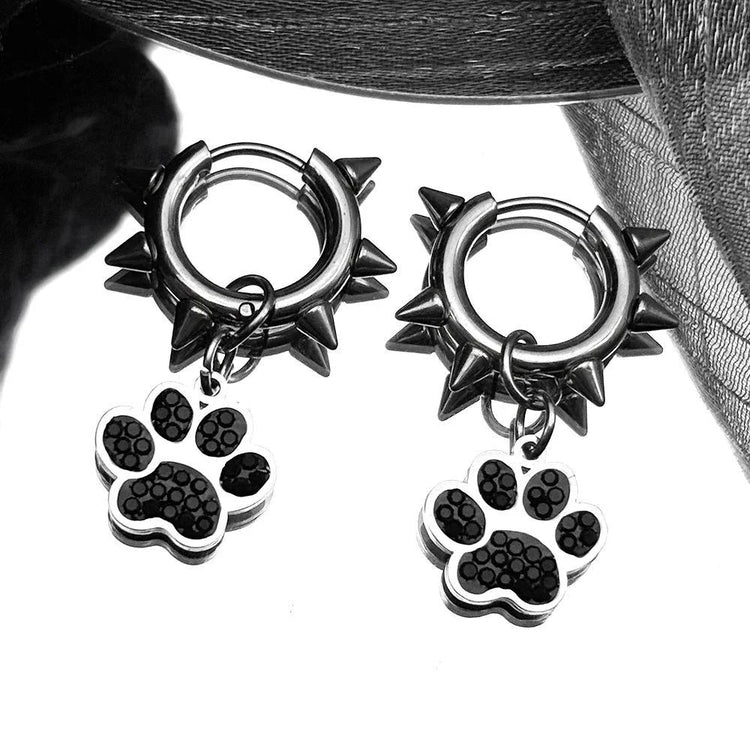 Punk Spike Rivet Hoop Earrings For Women Men Ear Studs Stainless Steel Gothic Hip Hop European and American Earring Jewelry Gift