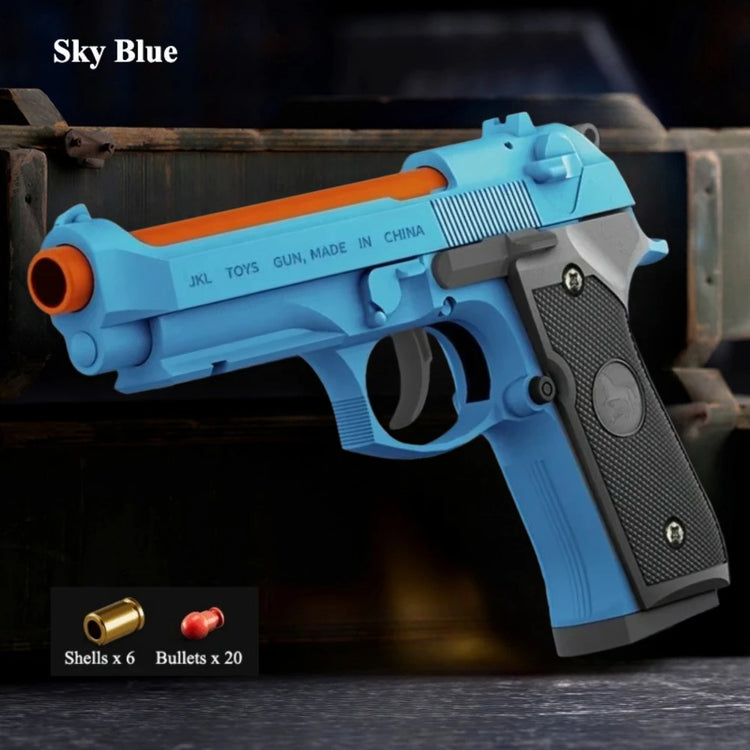 USP Shell Ejecting Soft Bullet Toy Gun Automatic Pull Back Action Shell Throwing Continuous Firing Shooting Games Christmas Gift