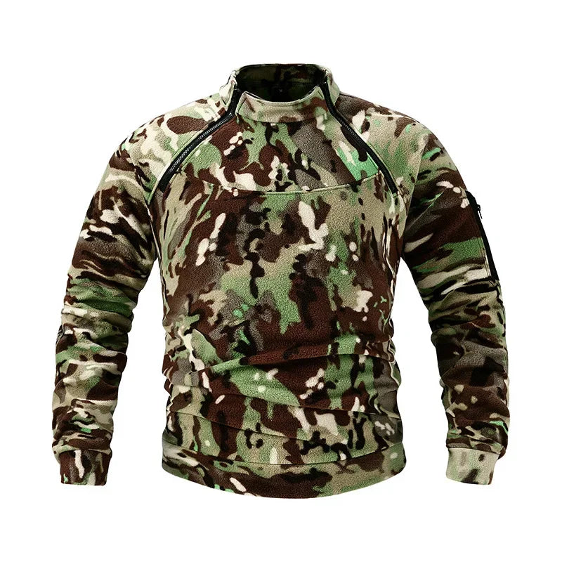 Men Tactical Outdoor Polar Fleece Jacket Hunting Clothes Warm Zipper Pullover Man Windproof Coat Thermal Hiking Hunting Sweater