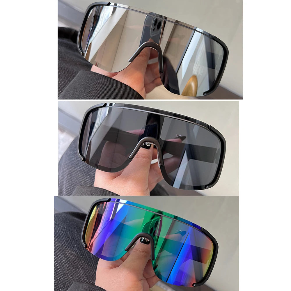 New Y2K Style Cycling Sunglasses Windproof Glasses for Men Women Retro-Reflective Sheeting Lens Road Riding Sport Glasses