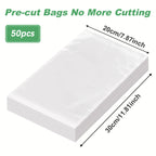 50PCS/Lot BPA-Free Vacuum Food Bags, Vacuum Sealed Storage Bags For Food Storage and Preservation,Reusable Vacuum Sealer Bag