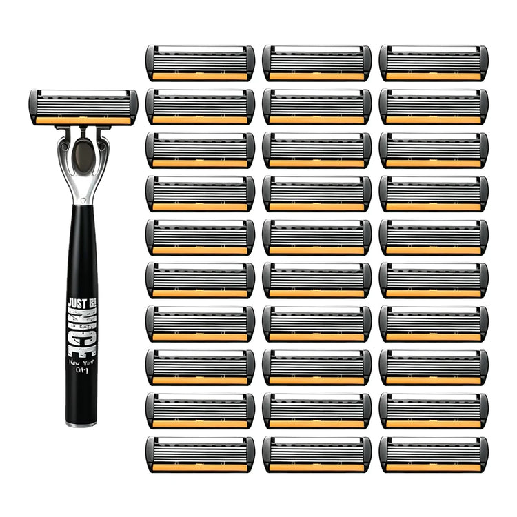Men's Manual Safety Razor Set, featuring 6-layer stainless steel blades and an aloe vera lubricating strip | perfect as a gift.