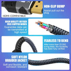 8K HDMI-Compatible Cable 4K@120Hz 8K@60Hz HDMI 2.1 Cable 48Gbps Adapter For RTX 3080 EARC HDR Video Cable PC Laptop TV Box PS5