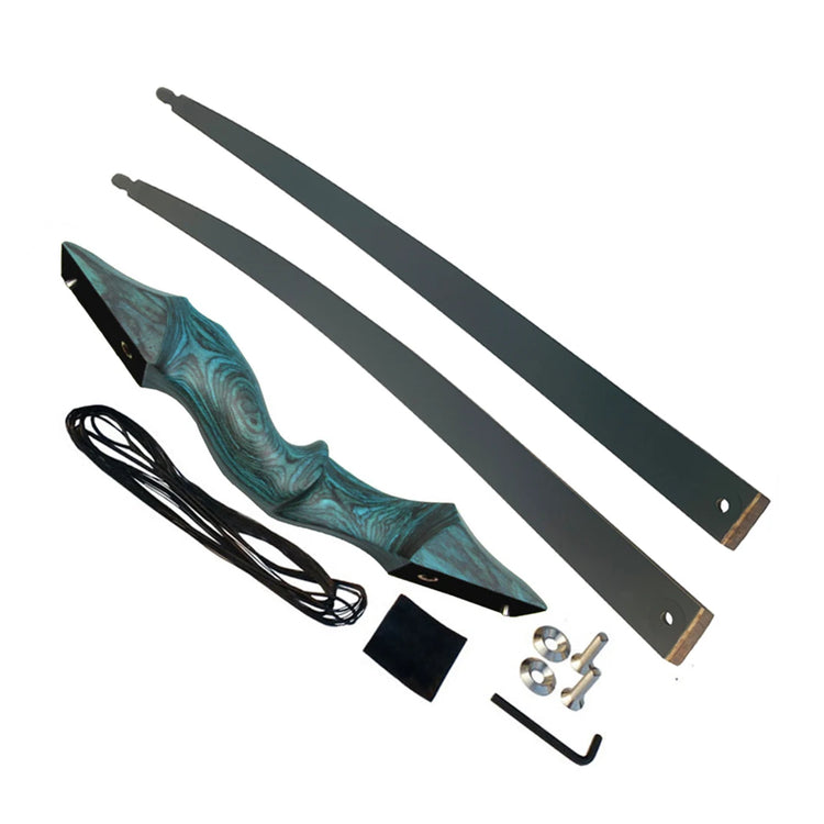 20-60lbs 60inch Archery Blue Recurve Bow Longbow Takedown Bow Limb Right Left Hand Longbow for Hunting Shooting