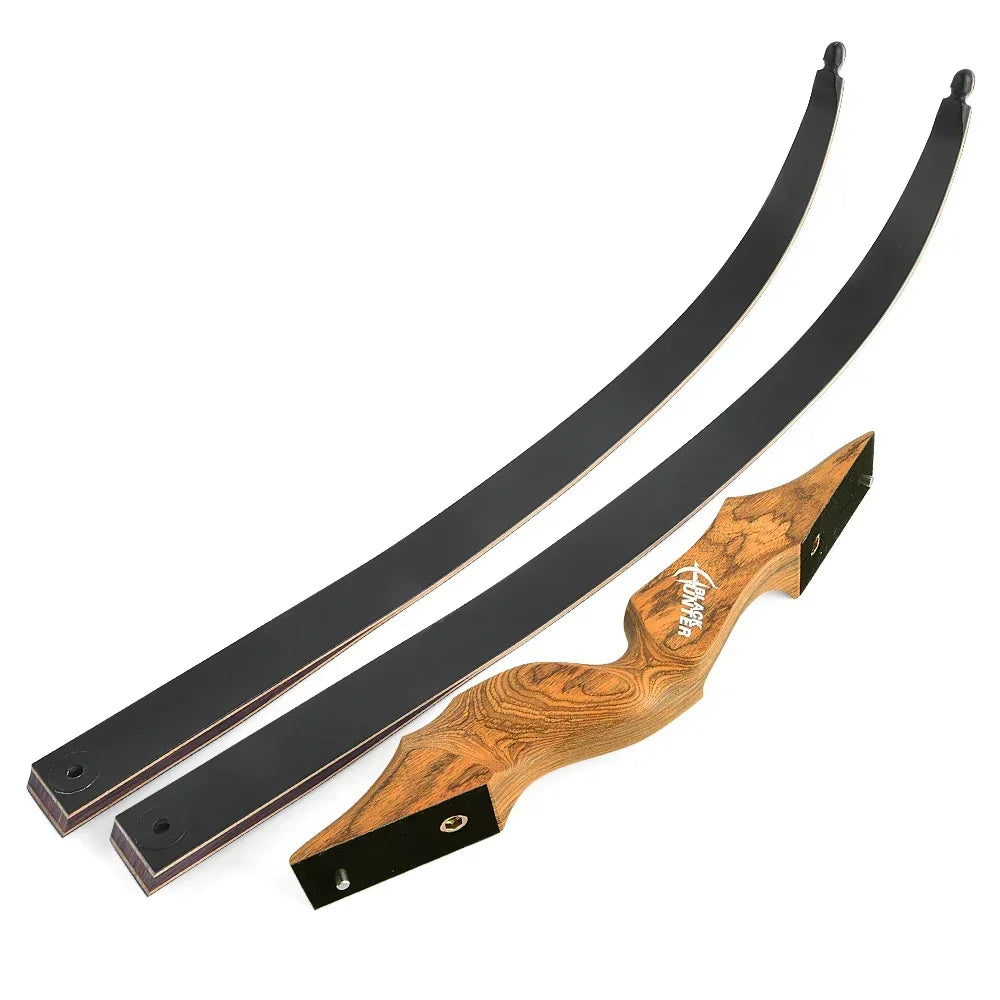 BLACK HUNTER 60'' Recurve Bow 25-60lbs Right/Left Hand Bow Tech Wood Traditional Bow Wooden Split Archery Bow For Hunting