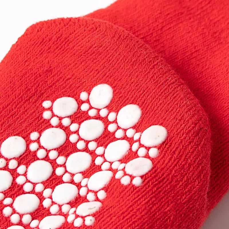 Baby Boys Girls Christmas Red Socks Spring Autumn Winter Anti Slip Cotton Soft Cartoon Floor Sock with Santa Claus Snowman Decor