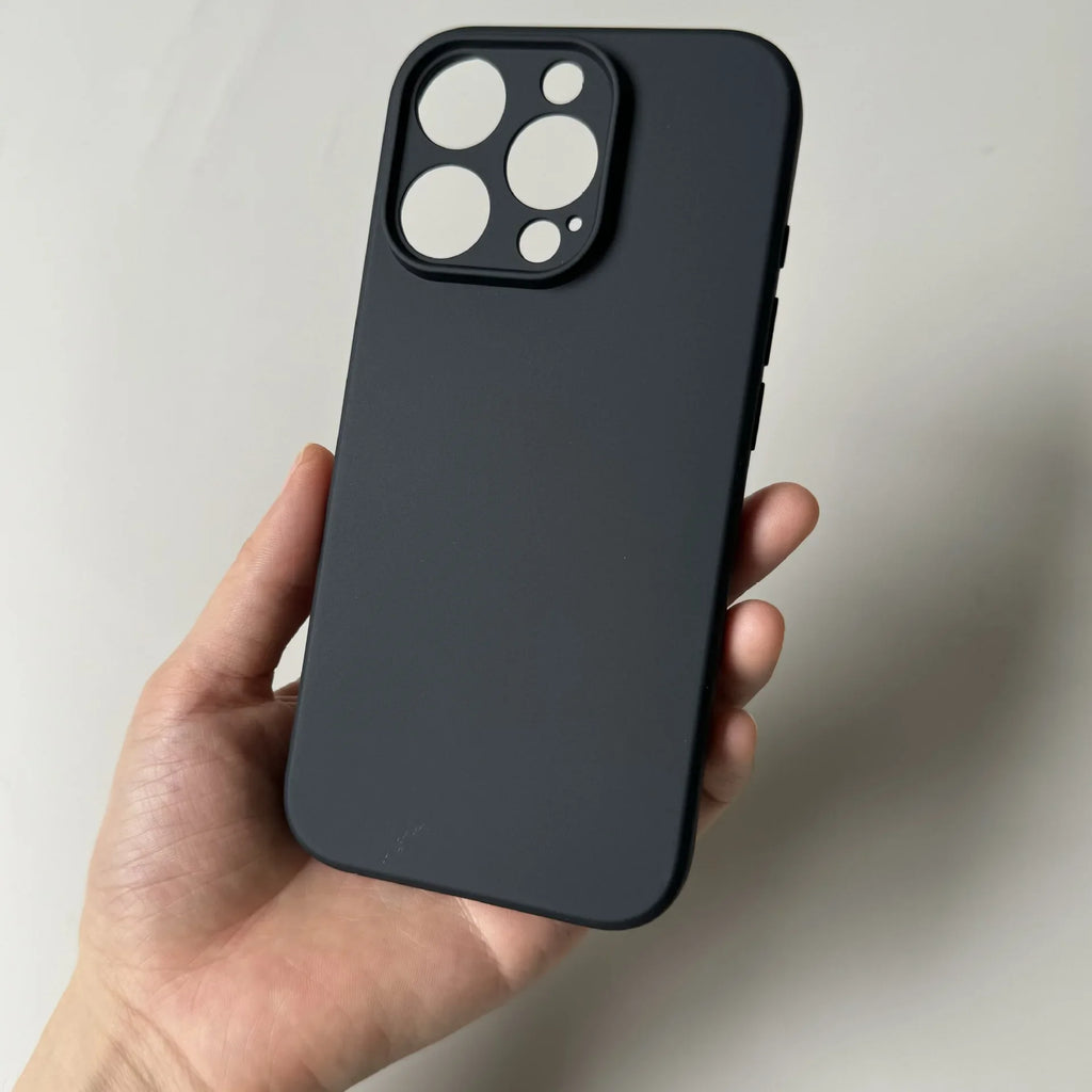 Luxury Full Black Silicone Matte Phone Case For iphone 18 Pro 17 16 15 14 13 12 11 Pro Max 16 15 14Plus Back Cover TPU Soft Case