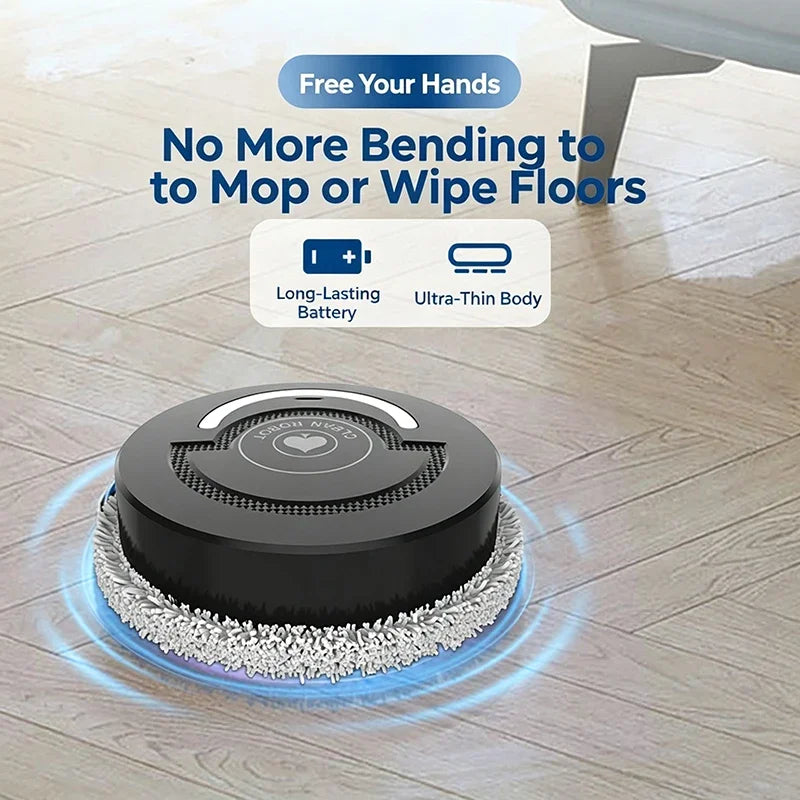 Smart Automatic Floor Mopping Robot 8.5cm Ultra Thin Rotary Mopping Robot Pressure Quiet Cleaning Robot for Hardwood Tile Floor