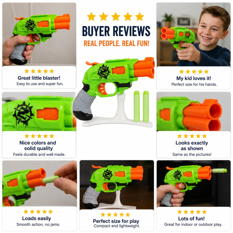 Hasbro Nerf Pistola Zombie Strike Doublestrike Double-click Launcher Gun Toy for Kids Birthday Christmas Gift  A8761