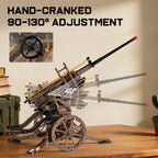ROKR Anti-aircraft Gun Wooden 3D Puzzle Mechanical Rubber Band Shooting Model Building Kit 133-Piece Puzzle Toys for Desktop Decor Gift for Adults Kids