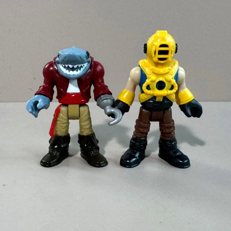 Set Imag-inext Pirate Adventures Shark Pirate Captain Hook Deckmate Ghost Blackbeards Figures 2.8'' Models Cake Topper Kid Toy