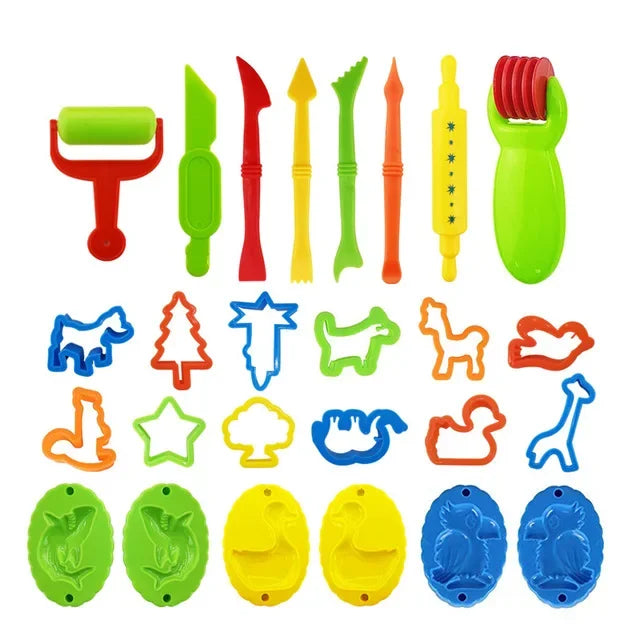 Kids DIY Play Dough Art Craft Toys 3D Plasticine Model Tools Accessories Clay Cutter Molds Creative Set For Boys Girls Children