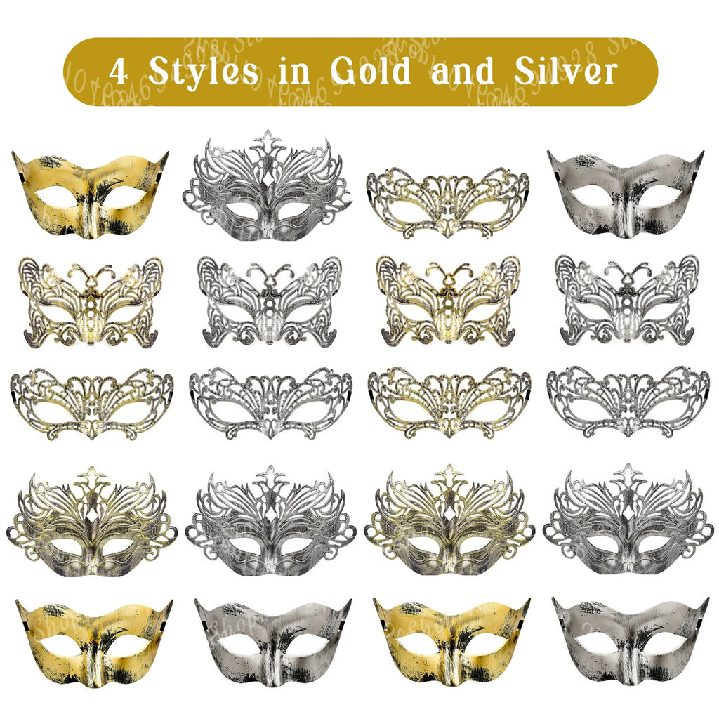 20-120Pcs Masquerade Masks Bulk Venetian Carnival Masks Vintage Antique Party Masks for Women Men Mardi Gras Prom Halloween