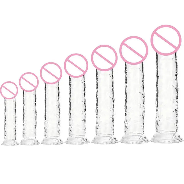 For Adult Sex Masturbator G Spot Realistic Dildo For Women TPE Beginner Clear Dildo With Strong Suction Cup Hands-Free Play