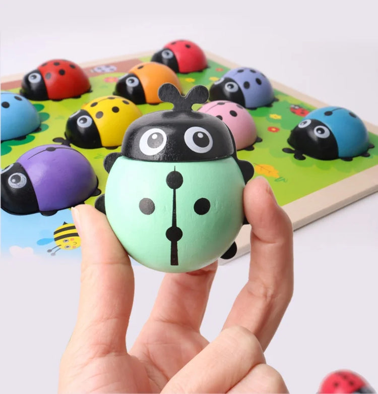 Montessori Counting Beetle Wooden Educational Toys for Kids Ladybug Stick Counting Game Math Toy Number Learning Early Education