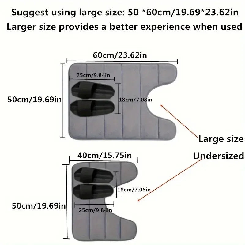 Memory Foam U-Shaped Toilet Mat Anti-Skid Super Absorbent Bathroom Carpet Bath Mat for Bathroom Decor