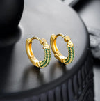 Crystal Lymphatic Drainage Earrings Colorful Crystal Round Hoop Earrings Fashion Magnetotherapy Weight Loss Slimming Jewelry