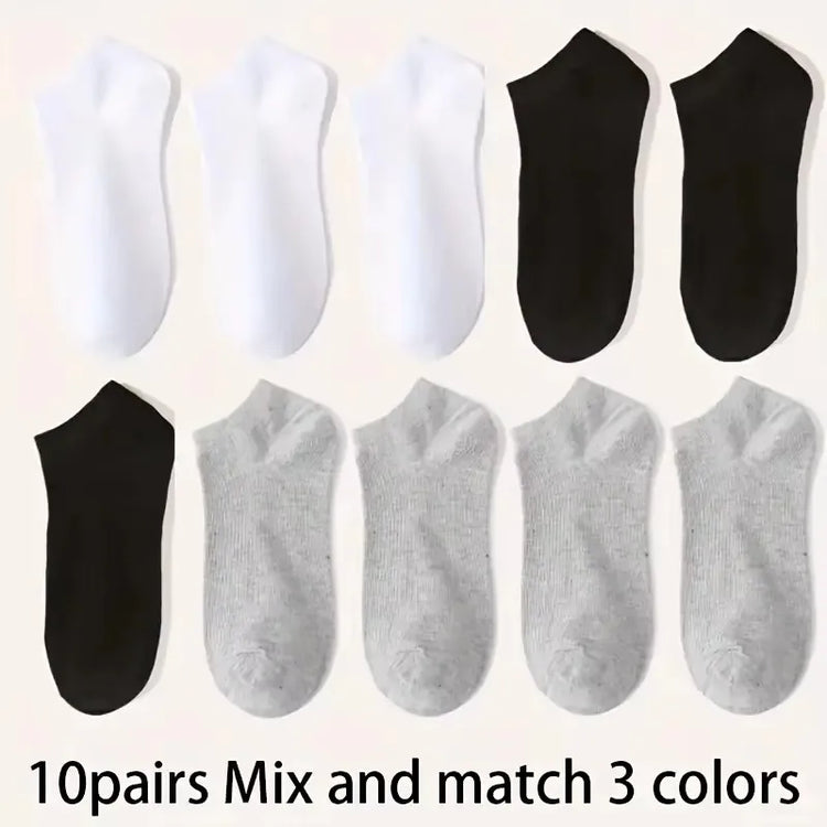 5/10-Pack Unisex Comfort-Fit Ankle Socks for All, Breathable & Lightweight - Ideal for Sports & Daily Wear