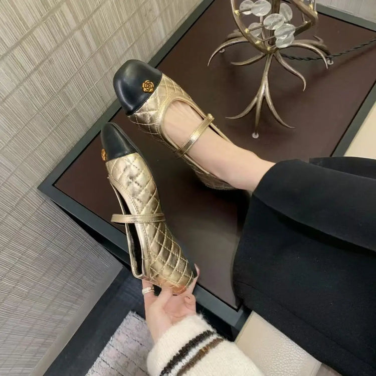Spring 2026 Fashionable Small Fragrance Flat Bottom Mary Jane Ballet Style Single Shoes Women's Increased Height Interior