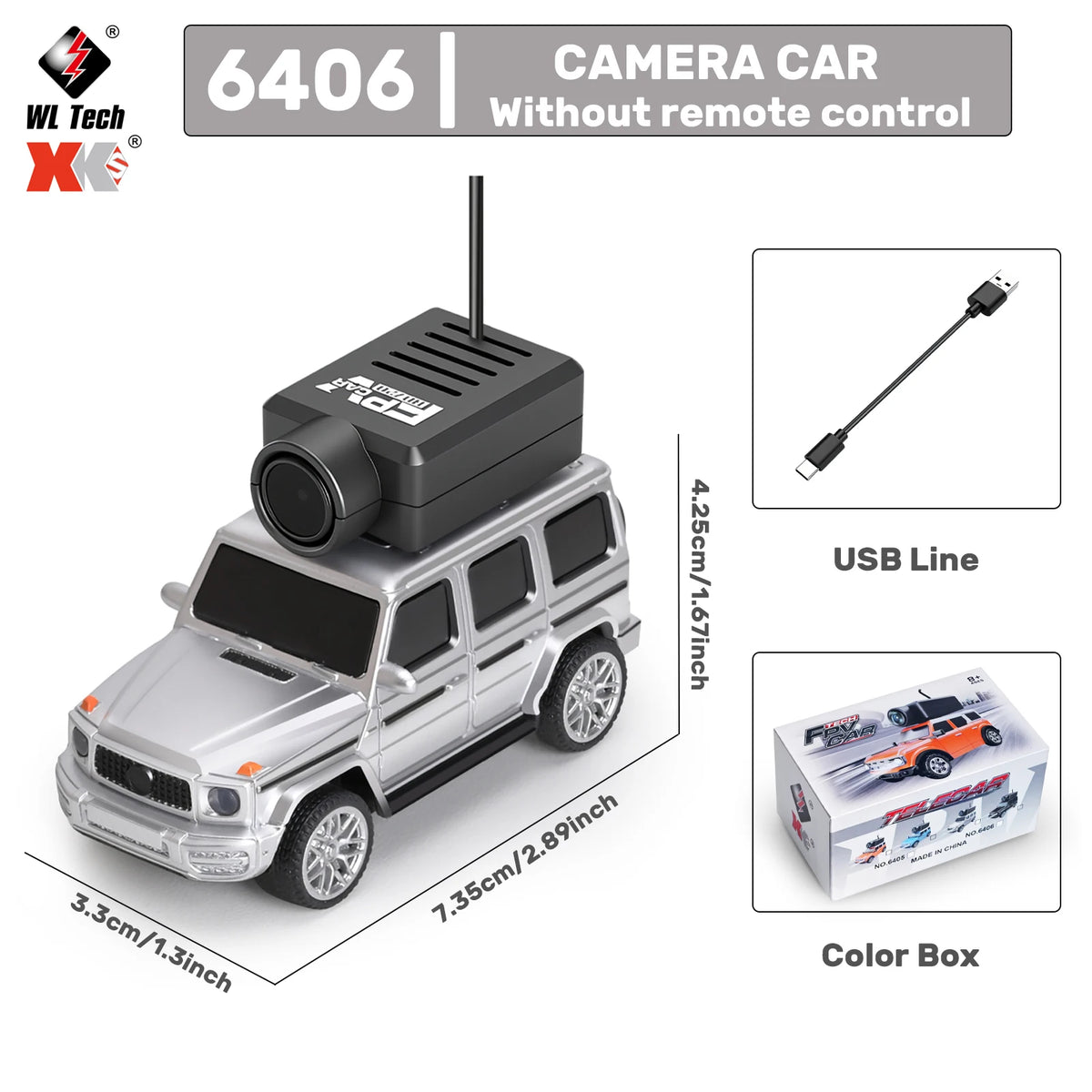 WLtoys 1/64 Mini RC Car with 720P FPV Camera Wifi APP Control 2.4G Reomte Contorl Racing Vehicle Toy for Children 6405 6406