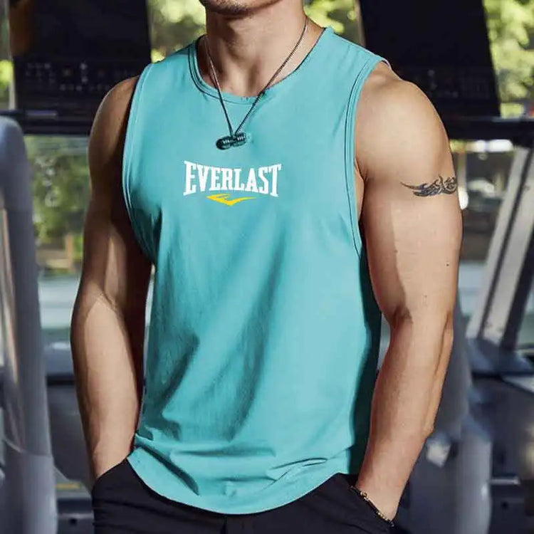 Summer Breathable Mesh Men's Vest Round Neck Sports Running Man Top Gym Daily Fashion Sleeveless Casual Tee Shirt 2026