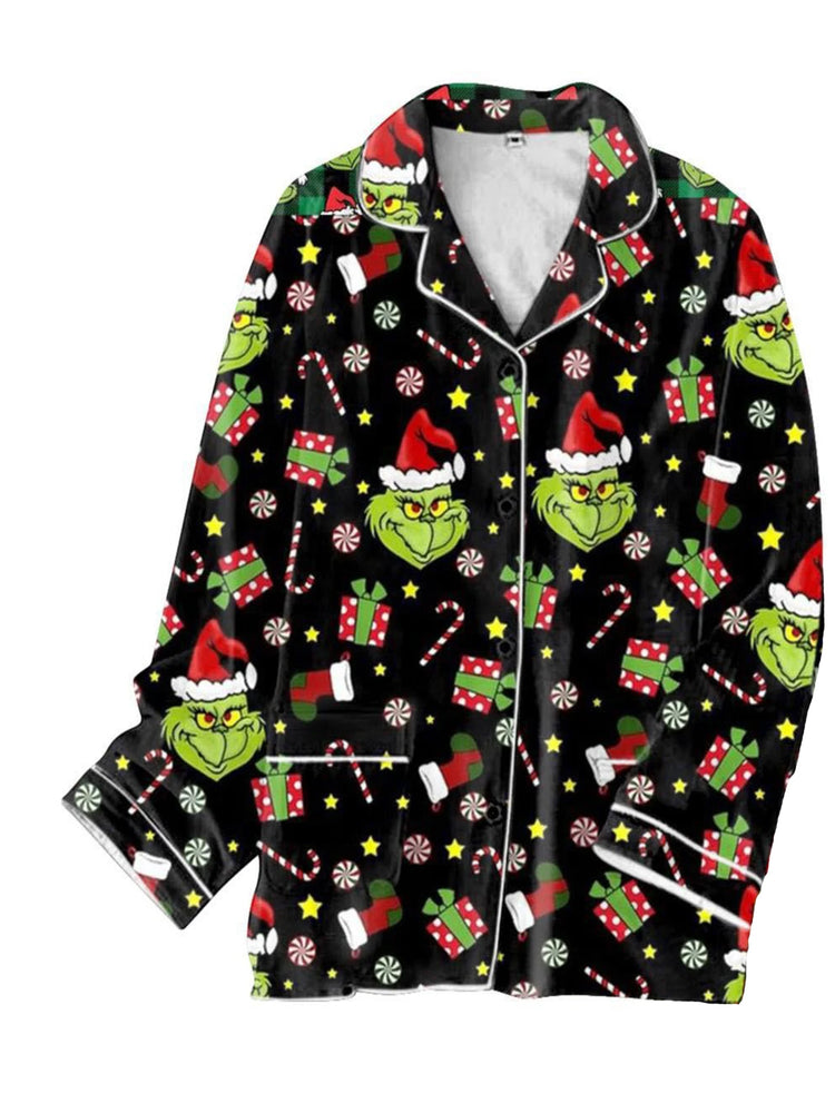 Unisex Christmas Tree Pattern Long-Sleeve Pajama Set Fashionable 3D Print Casual Y2K Style 2025 Collection Comfortable Sleepwear