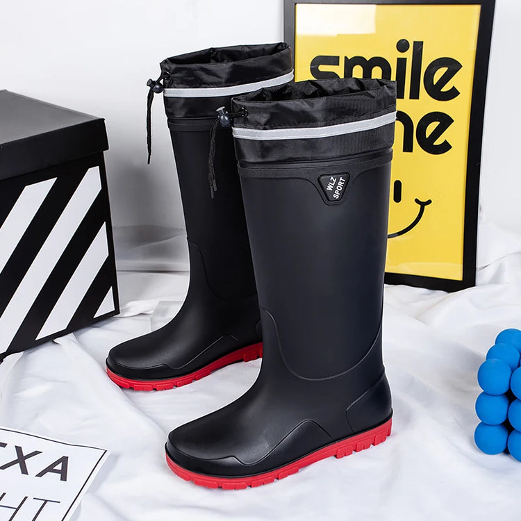 German Style Waterproof Rain Boots Men's Anti-Slip High Tube Long Camping Fishing Snake Bite Proof Thickened Rubber Shoes