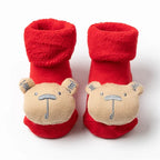 Baby Boys Girls Christmas Red Socks Spring Autumn Winter Anti Slip Cotton Soft Cartoon Floor Sock with Santa Claus Snowman Decor