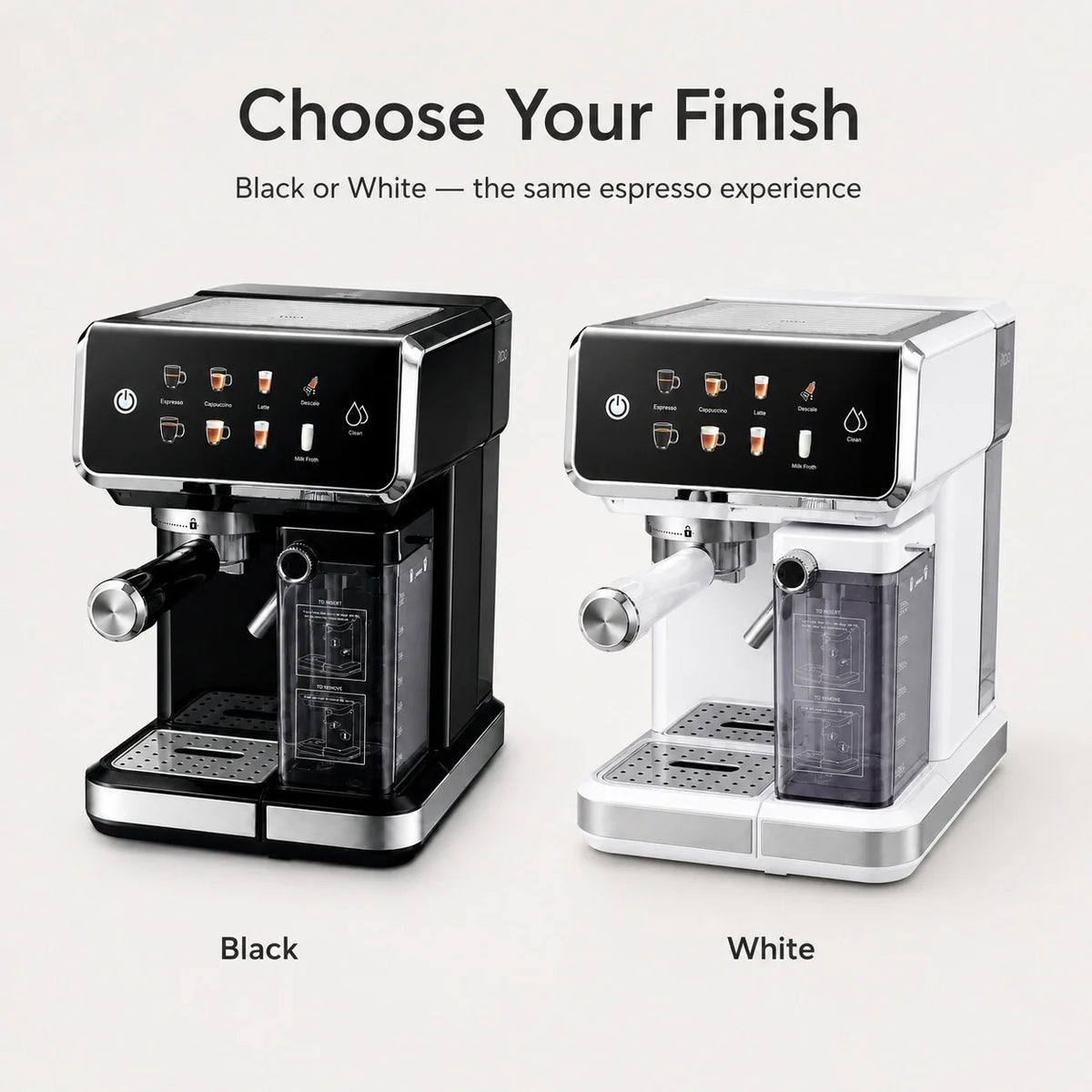 20Bar Espresso Machine, Semi-Automatic Coffee Maker with Milk Frother, Compatible with Capsules & Ground Coffee, Home Coffee Mac