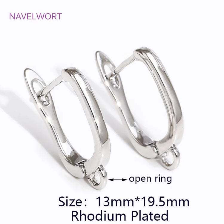 DIY Earring Making Accessories 18K Gold Plated Smooth Earring Hook Clasps Brass Metal Earwires Hooks,Jewelry Making Supplies