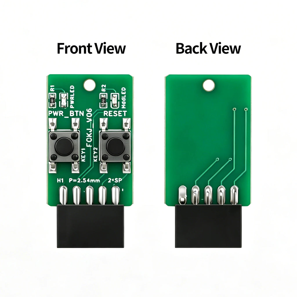 PC Power Reset Switch External Module 9Pin Motherboard Header Power LED HDD Indicator for Computer Case Test Board Repair DIY